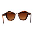 thumbnail image 2 of Womens Angry Eyebrow Line Exposed Lens Cat Eye Sunglasses Tortoise Brown, 2 of 4