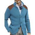 thumbnail image 1 of MAWCLOS Mens Cardigan Sweater Long Sleeve Jacket Button Down Coat Knitted Winter Warm Open Front Outwear Lake Blue XS, 1 of 2