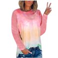thumbnail image 1 of Nouveaux Hauts d'Été pour Femmes 2023 Mode Grande Taille Col Rond Manches Longues Imprimé Décontracté Sortie Blouses Hauts Chemise à Manches Longues pour Femmes, 1 of 3