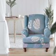 thumbnail image 4 of Stretch Wingback Chair Cover Washable Single Sofa Seat Cover for Bedroom Wedding Light Blue, 4 of 8