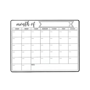 Whiteboard Calendar, 43x33cm, Erasable Marker Compatible, Wall Mount or Desk Use, Organizer