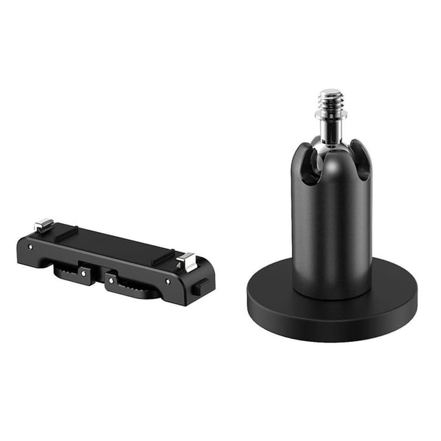 Pour Insta360 GO 3 Caméra d'Action Support Adaptateur Magnétique et Base R3W1, Doté d'Une construction durable en ABS+PC+alliage d'Aluminium. Comprend un Support à Ventouse Magnétique et un Siège à Dégagement Rapide pour Patins Froids, compatible avec les Caméras avec interfaces à Patins Froids et Trépied avec interfaces à Filetage 1/4. Conçu pour une Utilisation stable et Sans Secousses avec une Capacité de Charge Recommandée de 250g. Dimensions : 70.25 x 60.7 x 26+1mm. Fini Noir
