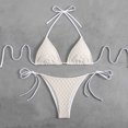 thumbnail image 2 of KIHOUT 2025 Women's Triangle Bikini Floral Printed Bikini Set Two Piece Summer Swimsuit Bathing Suits for Beach Pool Party, 2 of 7