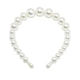 thumbnail image 1 of Exquise Bandeau Perle Réglable Résistant à l'Usure Universel Chic Accessoires de Coiffure Cadeaux de Jour Valentines Diadème pour les Femmes 22mm, 3 Grosses Perles, 1 of 7