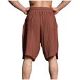 thumbnail image 3 of Diufon Men's Athletic Shorts Cotton Linen Drawstring Waisted Outdoor Sport Shorts Spring Summer Shorts with Pockets, 3 of 5