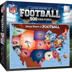Masterpieces Société de puzzles NFL - Carte de la Ligue 500 Puzzle de puzzle en pièces