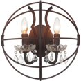 thumbnail image 1 of CWI Lighting Campechia 2 Light Wall Sconce Brown Finish Home Decor, 1 of 2