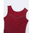 thumbnail image 4 of inhzoy Robe de Patinage Artistique pour Filles Enfants avec Strass et Paillettes, Ballet, Patineuse, Danseuse, Costume Scintillant Bourgogne 10, 4 of 7