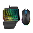 thumbnail image 1 of Clavier et Souris à une Main Combo 39 Touches avec Souris Rétroéclairage Arc-en-Ciel LED Demi-Clavier avec Souris, 1 of 8
