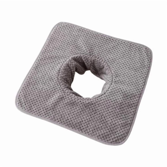 Bunblic 2xSPA Massage Table Towel with Face Hole Coral Velvet Reusable Soft for Beauty Gray 2 Pcs