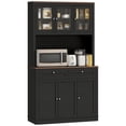 thumbnail image 1 of HOMCOM 71" Pantry Cabinet with Microwave Space, Tall Kitchen Hutch, Black, 1 of 10