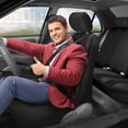 thumbnail image 2 of FH Group Universal Fit Striking Striped Cloth Car Seat Covers for Auto SUV VAN Airbag Compatible Full Set, 2 of 10