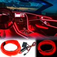 thumbnail image 1 of 6.6ft EL Wire Reduce Noise Neon Light EL Wire 360° Lighting Car LED Light(Red), 1 of 6