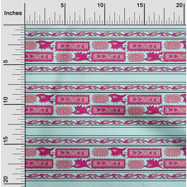 oneOone Viscose Chiffon Fabric Ethnic Block Fabric Prints By Yard 42 Inch Wide