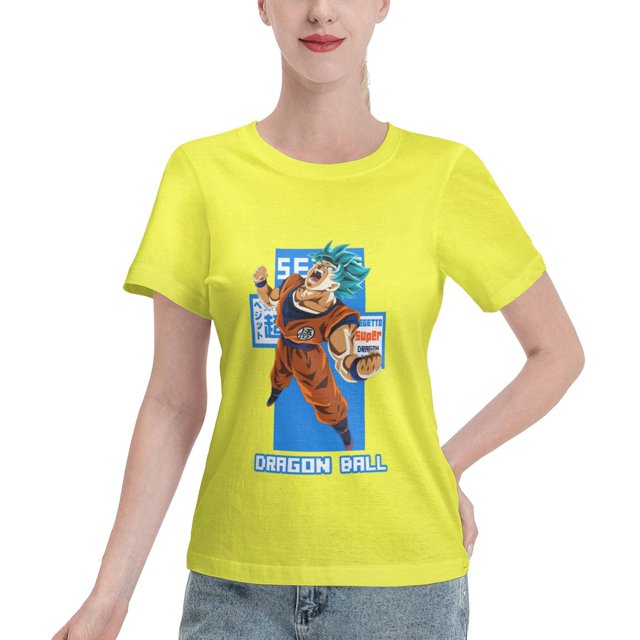T-Shirt Basique à Manches Courtes pour Femmes Super Saiyan
