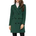 thumbnail image 1 of INSPIRE CHIC Manteau d'Hiver pour Femme à Revers Cranté Trench à Double Boutonnage L Vert, 1 of 7