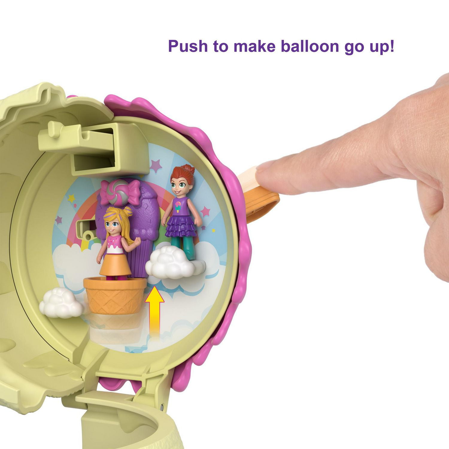 Coffret Multifacettes de Polly Pocket, Coffret en Forme de Cône Glacé avec Décor de Parc