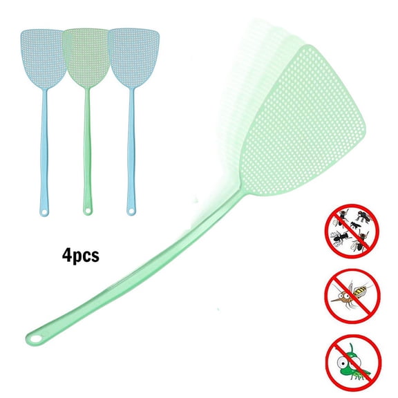 Apmemiss Christmas Clearance Fly Swatter 4pcs Manual Plastic 17.5' Long Handle