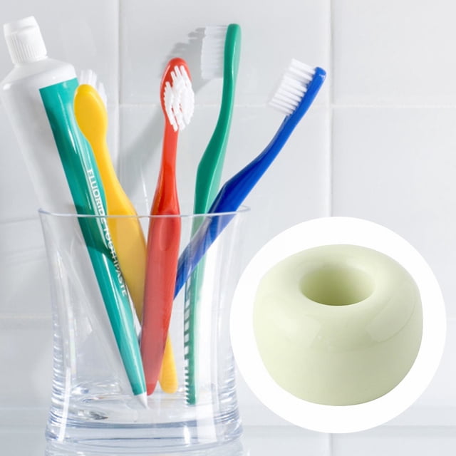 WIFKLSIIPG Urbanstrive Sleek Mini Ceramics Toothbrush Holder Stand for Bathroom Vanity Countertops(Yellow)