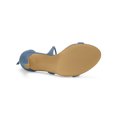thumbnail image 3 of BLISSFUL STEP Chaussures pour Femmes Sandales à Talon Aiguille Haut à Bride Cheville à Nouer Bout Ouvert en Faux Suède Bleu Brume 5, 3 of 8