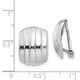 thumbnail image 2 of Boucles d'Oreilles Omega en Or Blanc 14K Poli Nervuré Sans Perçage, 2 of 2