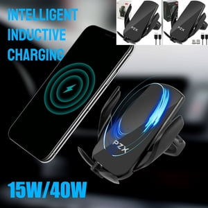 AMERTEER Chargeur de voiture sans fil charge rapide chargeur de téléphone magnétique avec 3 Têtes d'aspiration magnétique Smart Auto Clamping Chargeur de voiture Montage de téléphone 360° Rotation Air Support de téléphone de voiture pour