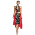 thumbnail image 2 of iiniim Robe de Danse de Louange pour Femmes Adultes Col Montant Ourlet Irrégulier Costume de Performance Liturgique Rouge TTG, 2 of 7