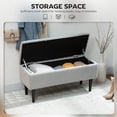 thumbnail image 4 of HOMCOM Ottoman avec Rangement et Pieds en Bois, Ottoman de Rangement 57 L, Gris, 15 Pouces, 4 of 10