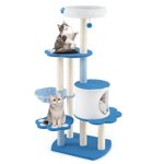 Gymax Tour de l'arbre de chat 54'' avec postes de scratchage Sisal Bell Cat Perch Cat Condo
