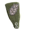 thumbnail image 3 of Crochet Headbands Winter Leaves Pattern with Rhinestones Elastic Head Protector Wide Warm Chunky Hair Accessories for Girls Dark Green, 3 of 6