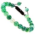 thumbnail image 1 of Natural Healing Power Gemstone Crystal Beads Unisex Adjustable Macrame Bracelets 8mm,Agate Green, 1 of 4