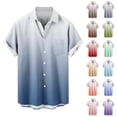 thumbnail image 1 of Sentmoon Mens Short Sleeve Shirts Plus Size Loose Turndown Collar Woman Summer Tops Button Down Gradient Color Mens Vacation Outfits Fashion for Beach Vacation Coffee XXXXL, 1 of 7