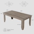 thumbnail image 2 of 63" Rectangular Dining Table with Scratch-Resistant Laminate Top, Sturdy Kitchen Table for 6 with Adjustable Leveling Feet, Easy Assembly，Chair not included, 2 of 8