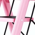 thumbnail image 4 of Step Ladder, Folding 3 Steps Non Slip Rustproof Iron Ladder with D Shape Pipe, for Home Use, 4 of 5