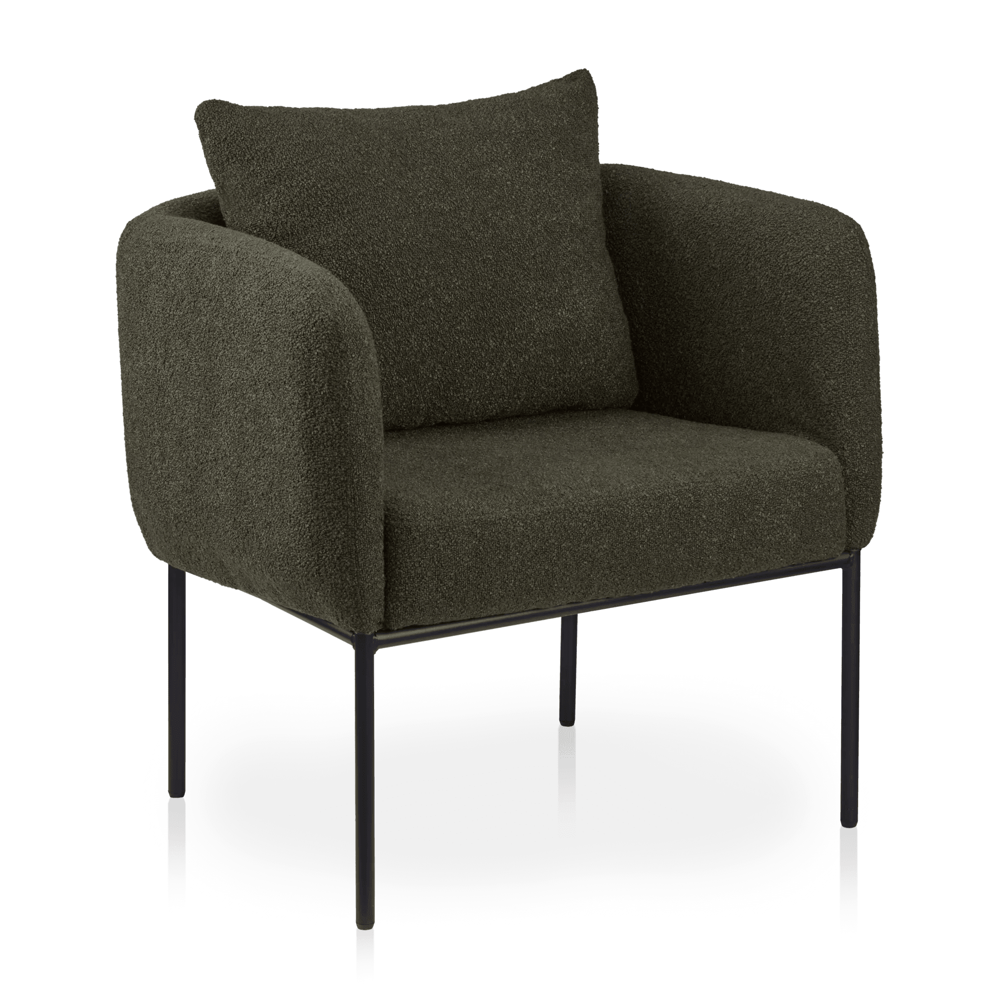 Bouclair Khaki Fabric and Metal Accent Chair