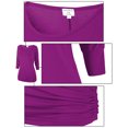 thumbnail image 3 of Matchstick Women's 3/4 Sleeve Basic Drape Top with Side Shirring, 3 of 4