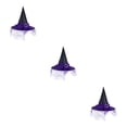 thumbnail image 3 of Baohd Exquisite Witch Hat - Lightweight And Durable For Halloween Cosplay Halloween Cosplay Party Hat purple 3Set, 3 of 6