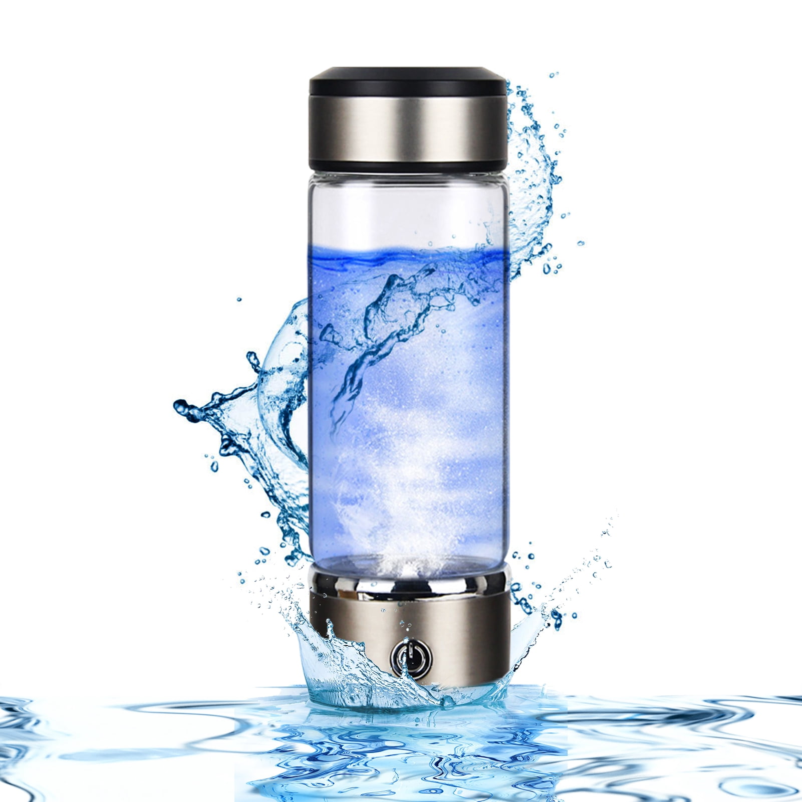 420ML Hydrogen Water Ionizer Cup Portable Rechargeable Rapid Electrolysis Hydrogen-rich Water Maker Glass Bottle