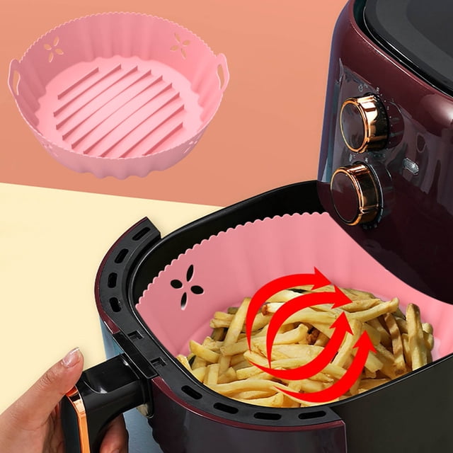 Dvkptbk Air Fryer Liners Air Fryer Silicone Pot Air Fryer Silicone Liners Non Stick Air Fryer Basket Accessories, Reusable Replacement of Flammable Parchment Liner Paper on Clearance