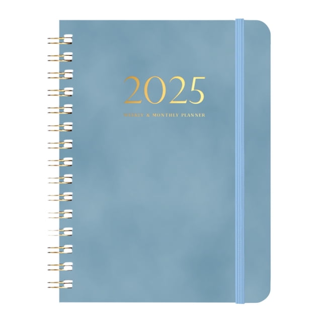 Meitianfacai Coil Planner 2025 Weekly Planner Diary A5 Taped Notebook Book, Blue