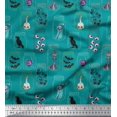 thumbnail image 1 of Soimoi Polyester Crepe Fabric Ghost,Skull & Witch Halloween Print Fabric by Yard 42 Inch Wide, 1 of 3