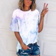 thumbnail image 2 of Pompotops T-shirt Imprimé pour Femme, Manches Courtes, Blouse à Col Rond, Hauts Décontractés, Liquidation, 2 of 5