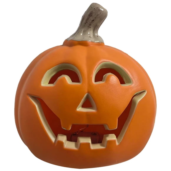 Aihimol Halloween Pumpkin Figurine with Light Halloween Light up Pumpkin Decoration Vintage Halloween Decorations Plastic Pumpkin Statue Halloween Table Decor Prop for Home Office Party Decor
