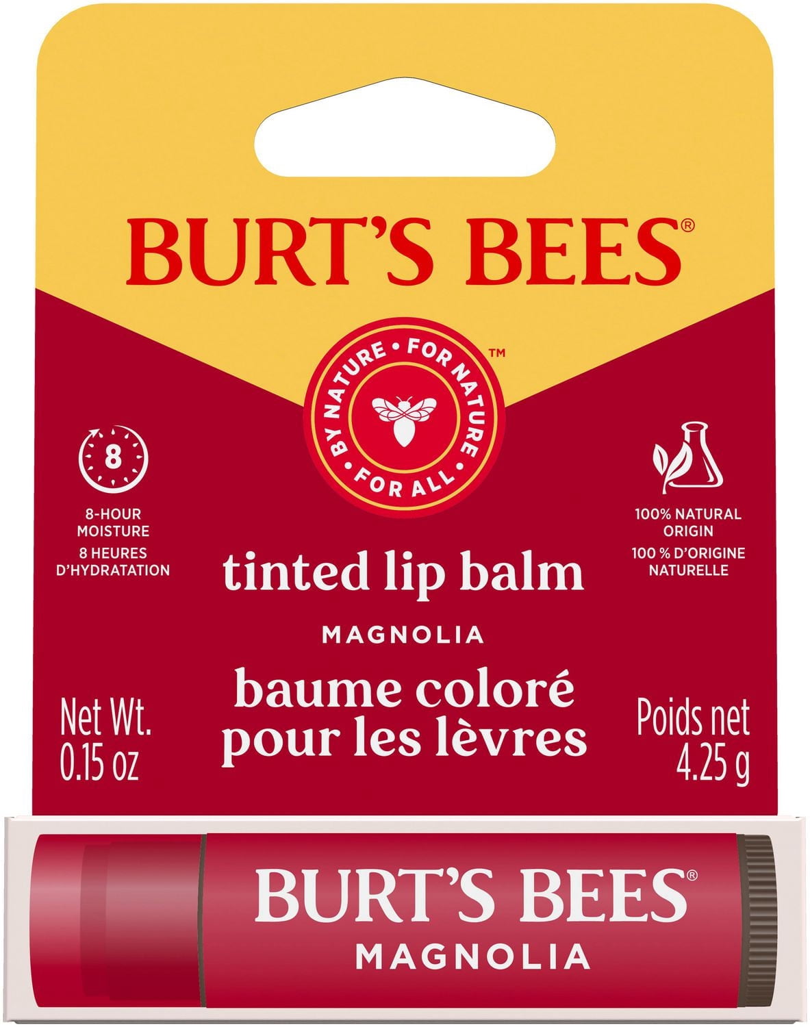 Burt's Bees 100% Natural Origin Moisturizing Tinted Lip Balm, Magnolia with Shea Butter