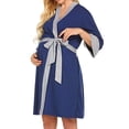 thumbnail image 4 of Discount Bonanza,Maternity Robes, Nursing Home Wear, Soft Terry Fabric, Color Matching, Postpartum Comfort, Easy Nursing Access, Quick Dry, Breathable, for Mom, Maternity Sleepwear, 4 of 7