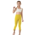 thumbnail image 3 of Leggings Capris Unis pour Filles Leggings Raccourcis d'Été pour Danse Décontractée Jaune 5 Ans, 3 of 8