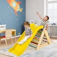 thumbnail image 4 of Gymax 4 in 1 Wooden Climbing Triangle Set Triangle Climber w/ Ramp Patented Multi-color, 4 of 8