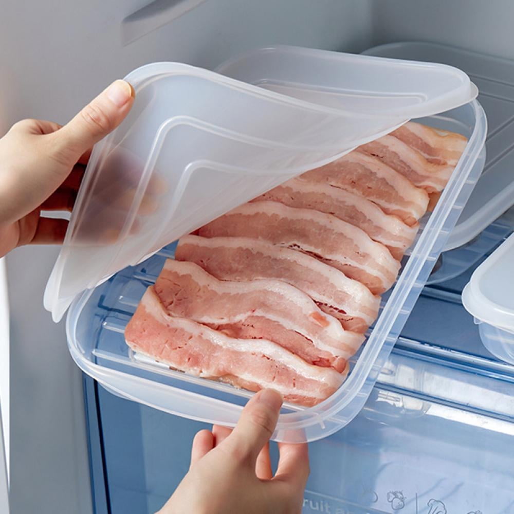 OUSITAID Plastic Bacon Storage Containers with Lids Airtight Cold Cuts Cheese Deli Meat Saver Food Storage Container for Refrigerators  Freezer  Lunch Box Cookie Holder Meal Prep Containe