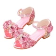 thumbnail image 1 of REDARER Big Girl Summer Soft Bottom Breathable Non Slip High Heel Rhinestone Bow Princess Sandals,Size 9.5-10 Years, 1 of 5