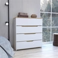 thumbnail image 2 of Atlin Designs Commode de Chambre Moderne à 4 Tiroirs en Bois, Blanc/chêne Clair, 2 of 7